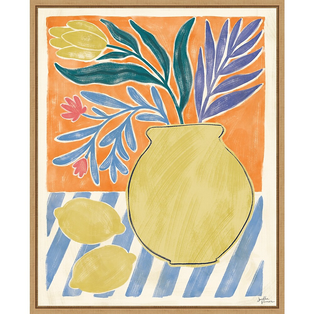 Amanti Art Cyprus and Lemon Still Life IV by Janelle Penner Framed Canvas Wall Art Print, 23" x 28" (A42677521102)
