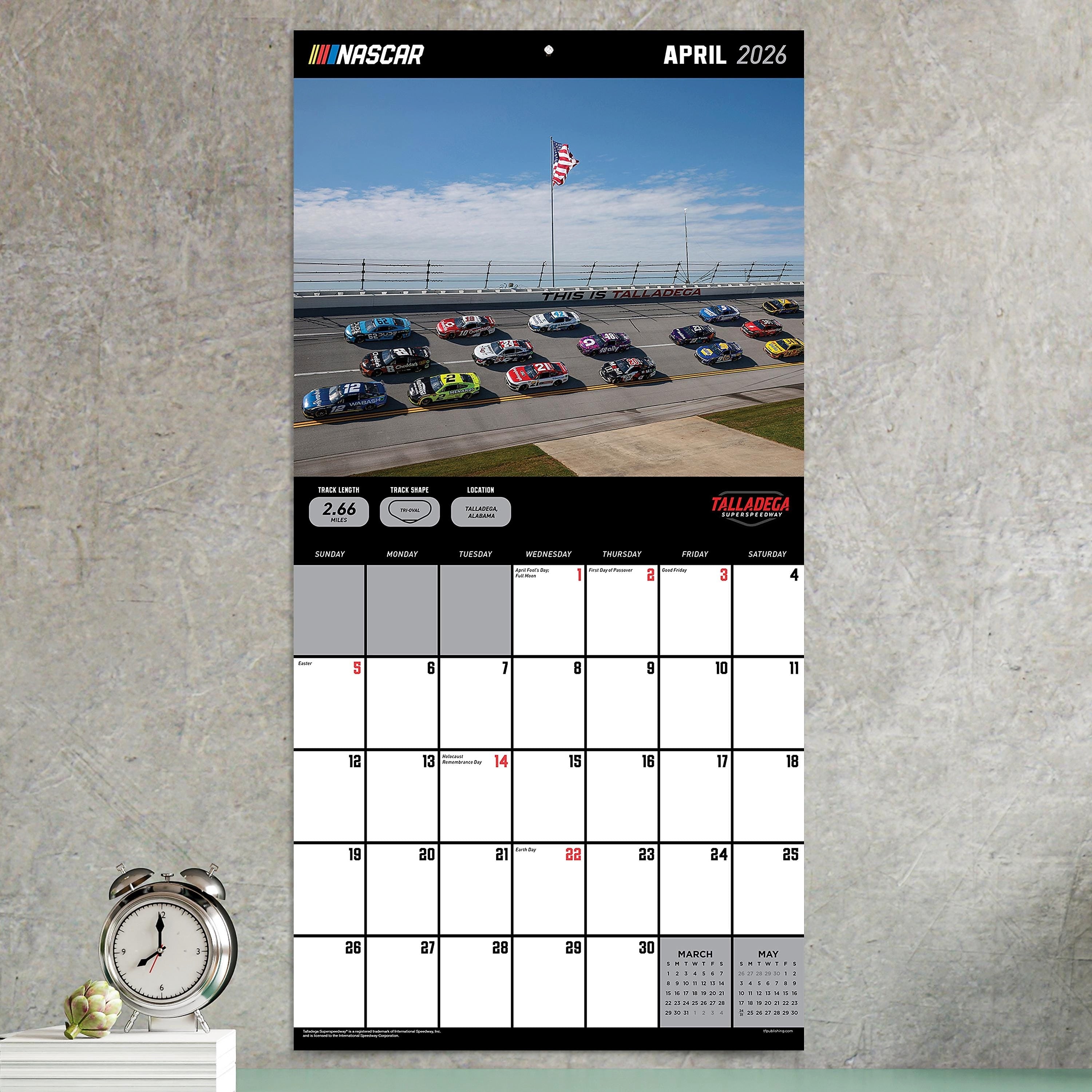 2026 TF Publishing Nascar Tracks 12" x 12" Monthly Wall Calendar, Multi (26-1019)