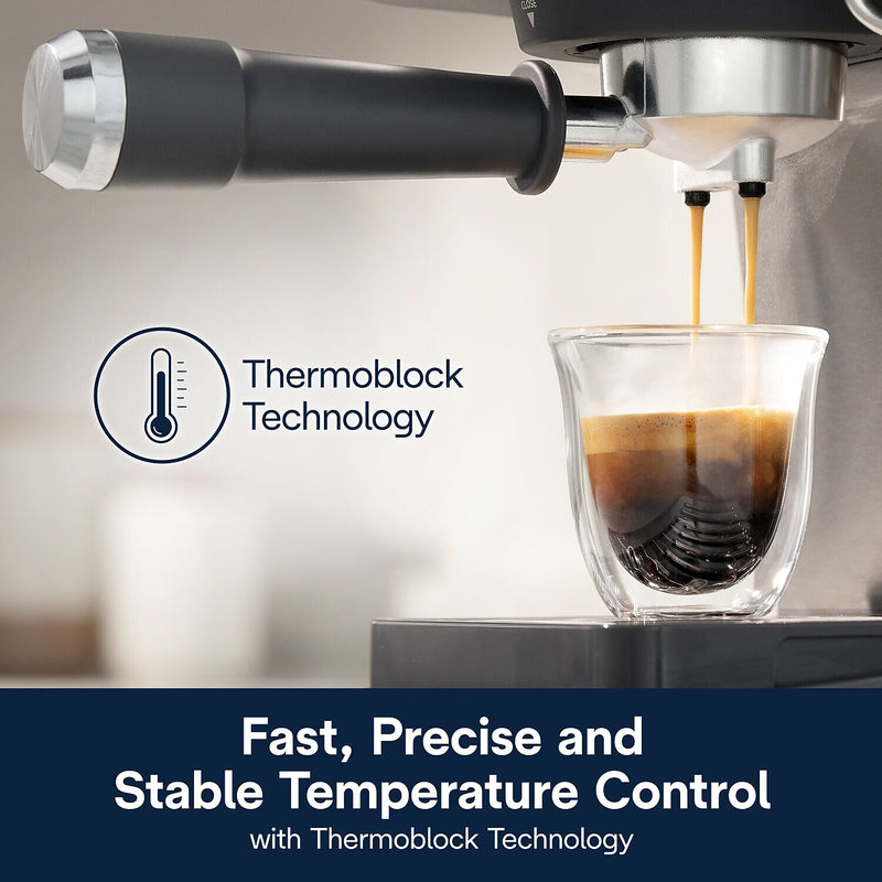 DeLonghi Linea Classic 2-Cups Automatic Espresso Machine, Stainless Steel (EM450M)