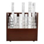 AdirOffice 50-Slot Mobile Roll File, 28.5"H x 30"W x 15.75"D, Mahogany (626-MA-KIT1)