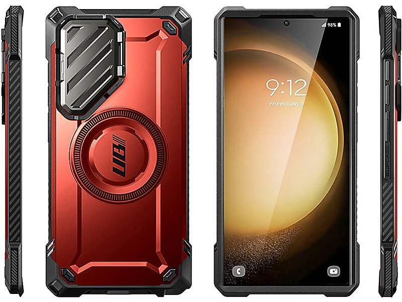 SUPCASE Unicorn Beetle MAG XT MagSafe Bumper Case for Samsung Galaxy S24 Ultra, Shock Absorbing, Metallic Red (GXYS24U5GMXTRD)