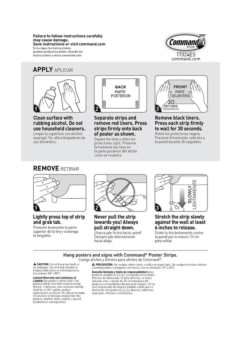 Command Small Poster Hanging Strips, 104/Pack (17024-104NA)