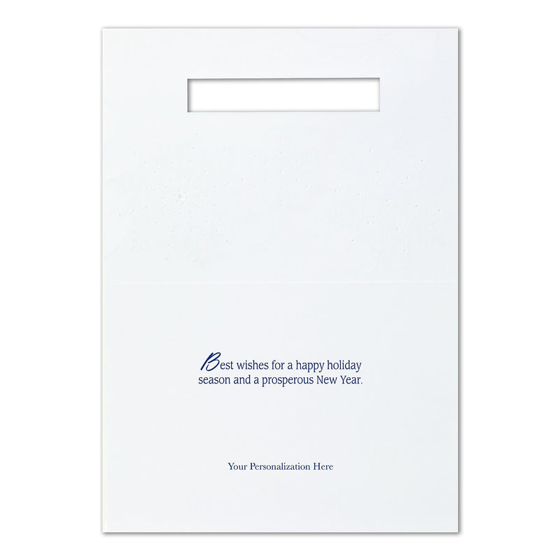 "Swirling Ice" Holiday Card w/ Silver Lined White Envelope, 400/BX