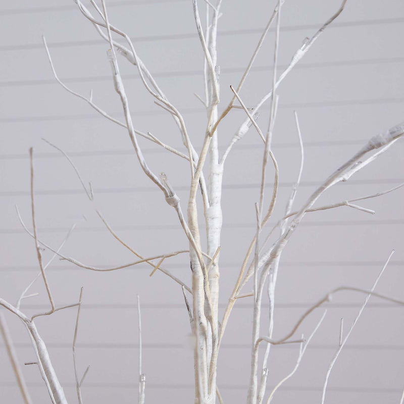 Nearly Natural 4-ft Pre-Lit Artificial White Birch Tree with 51 White LED Lights (T4930)
