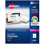 Avery Postcards, Matte White, 4" x 6", Laser, 100/Pack (5389)