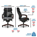 La-Z-Boy Hyland Ergonomic Bonded Leather Swivel Executive Chair, Black/Mahogany Wood (45779A)