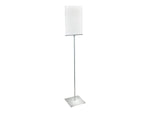 Azar Sign Holder, 12" x 62.5", Vertical, Freestanding, Clear/Silver, Acrylic (300868)