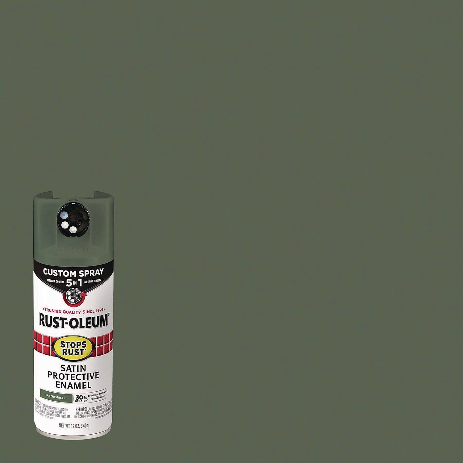 Rust-Oleum Stops Rust Protective Enamel Spray Paint, Satin Earthy Green, 12 oz. (383421)
