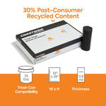Coastwide Professional™ 33 Gallon Trash Bag with 30% PCR, 33" x 39", Low Density, 0.8 mil, Black, 200 Bags/Box (CW62416)