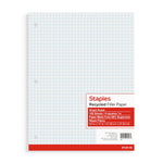 Staples Graph Ruled Filler Paper, 8.5" x 11", White, 100 Sheets/Pack (ST25139G)