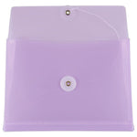 JAM Paper Premium Plastic Filing Envelope with Button & String Closure, 5 1/2" x 7 1/2", Lilac Purple, 3/Pack (920B1lilacx3)