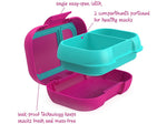 bentgo Kids Snack Container, Fuchsia/Teal, 12 oz. (BGKDSNK-F)