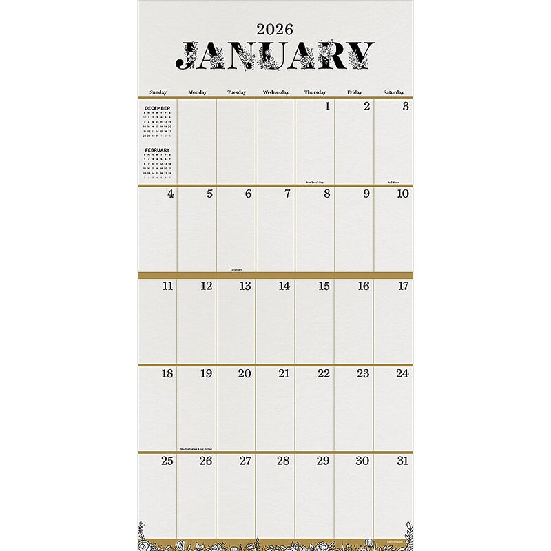 2026 TF Publishing Big Grid 12" x 12" Monthly Wall Calendar (26-1103)