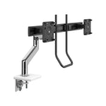 Humanscale Adjustable Dual Arms, Up to 28" Monitor, Silver (M82HBW)