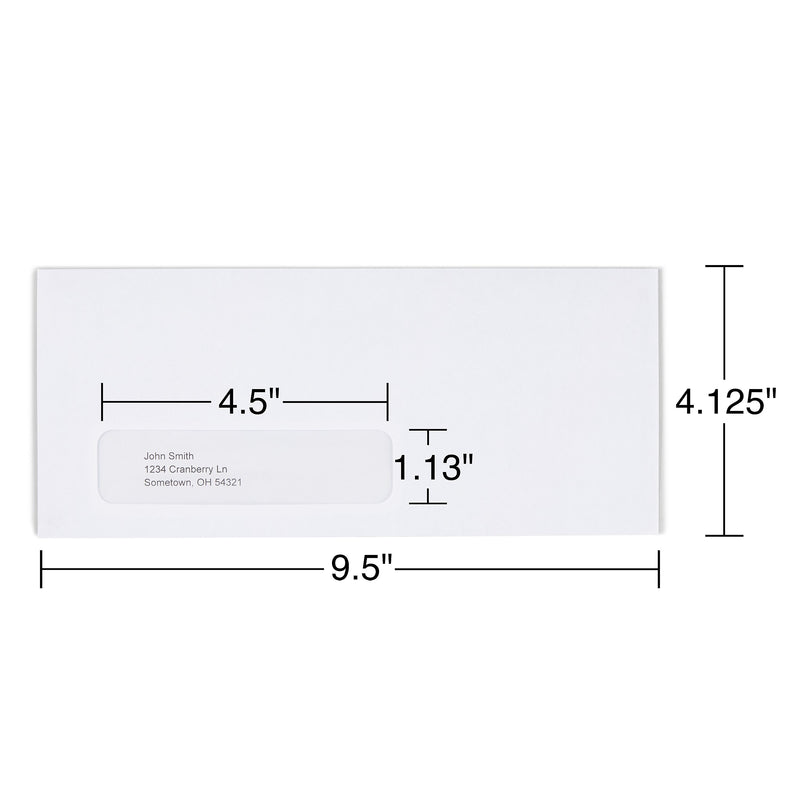 Staples Self Seal Security Tinted #10 Window Envelopes, 4 1/8" x 9 1/2", White Wove, 500/Box (ST511290-CC)