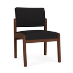 Lesro Lenox Wood Fabric Guest Chair, Armless, Open House Black/Walnut (LW1102.WWL-01OHBK)
