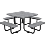 Global Industrial 46" Square Outdoor Steel Picnic Table, Perforated Metal, Gray (694551GY)