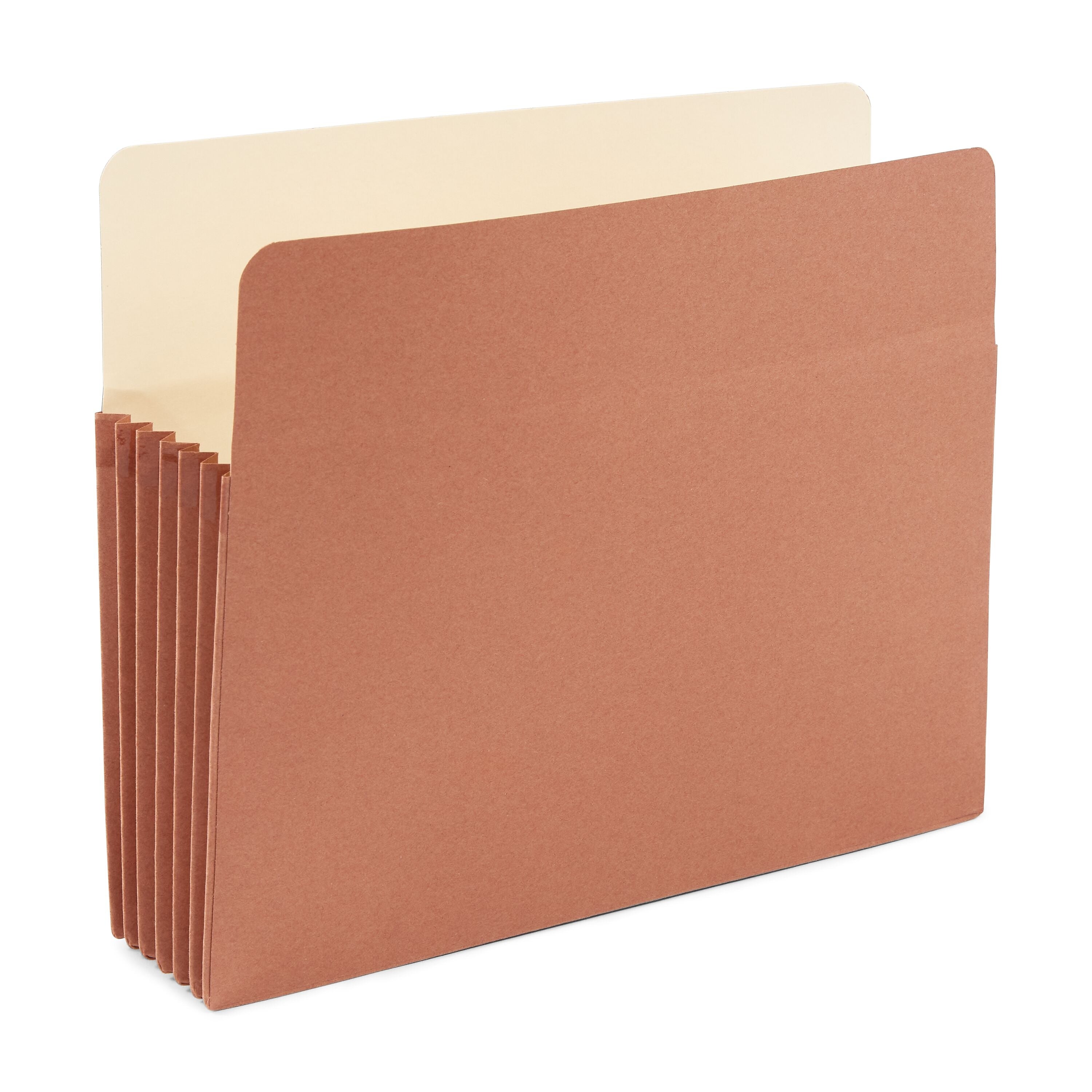 Staples Reinforced File Pocket, 5.25" Expansion, Letter Size, Brown, 10/Box (ST418335)