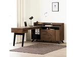 South Shore Helsy 78"W L-Shaped Computer Desk with Power Bar and Removable Hutch, Natural Walnut (13307)