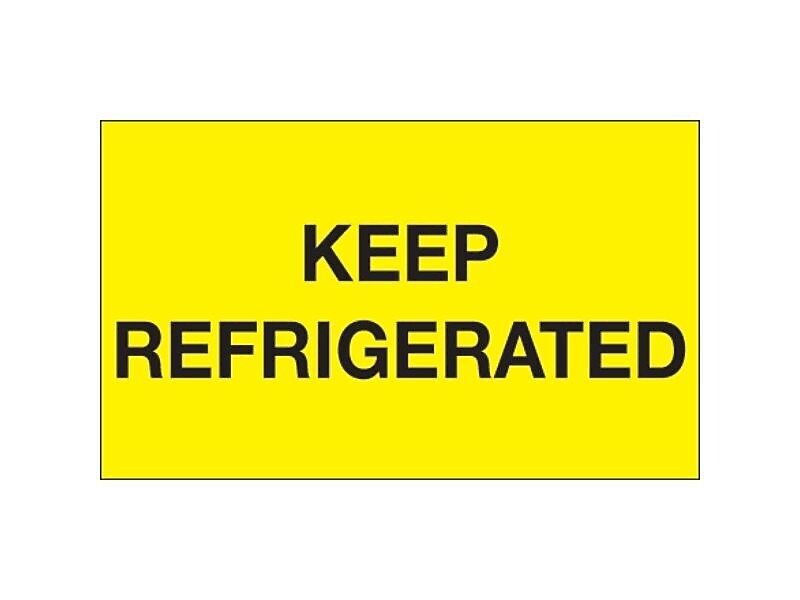 Decker Tape "Keep Refrigerated" Label, 3" x 5", 500/Roll (DL2456C)
