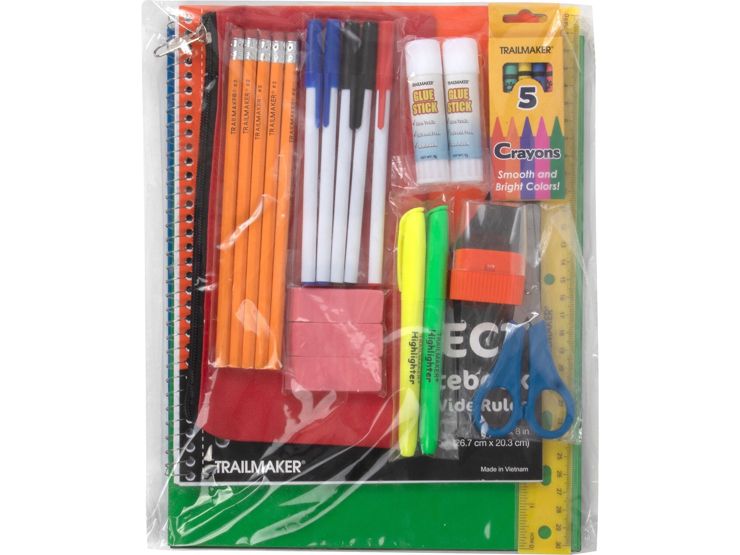 Trailmaker 30-Piece School Supply Kit, Assorted Colors (SS7670)