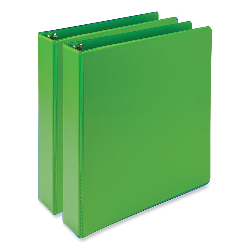 Samsill Earth's Choice 1 1/2" 3-Ring View Binders, Lime, 2/Pack (SAMMP286578)