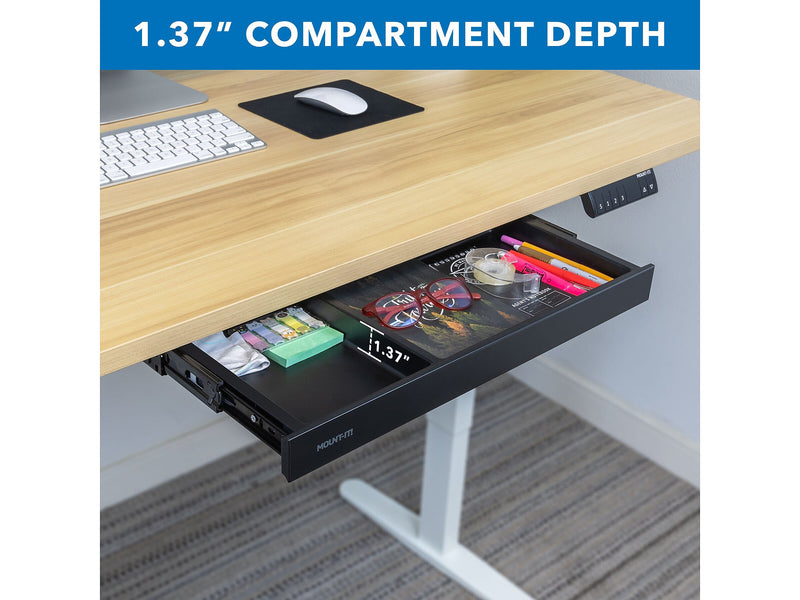 Mount-It! 2"H x 21"W Under-Desk Drawer, Black (MI-7294BLK)