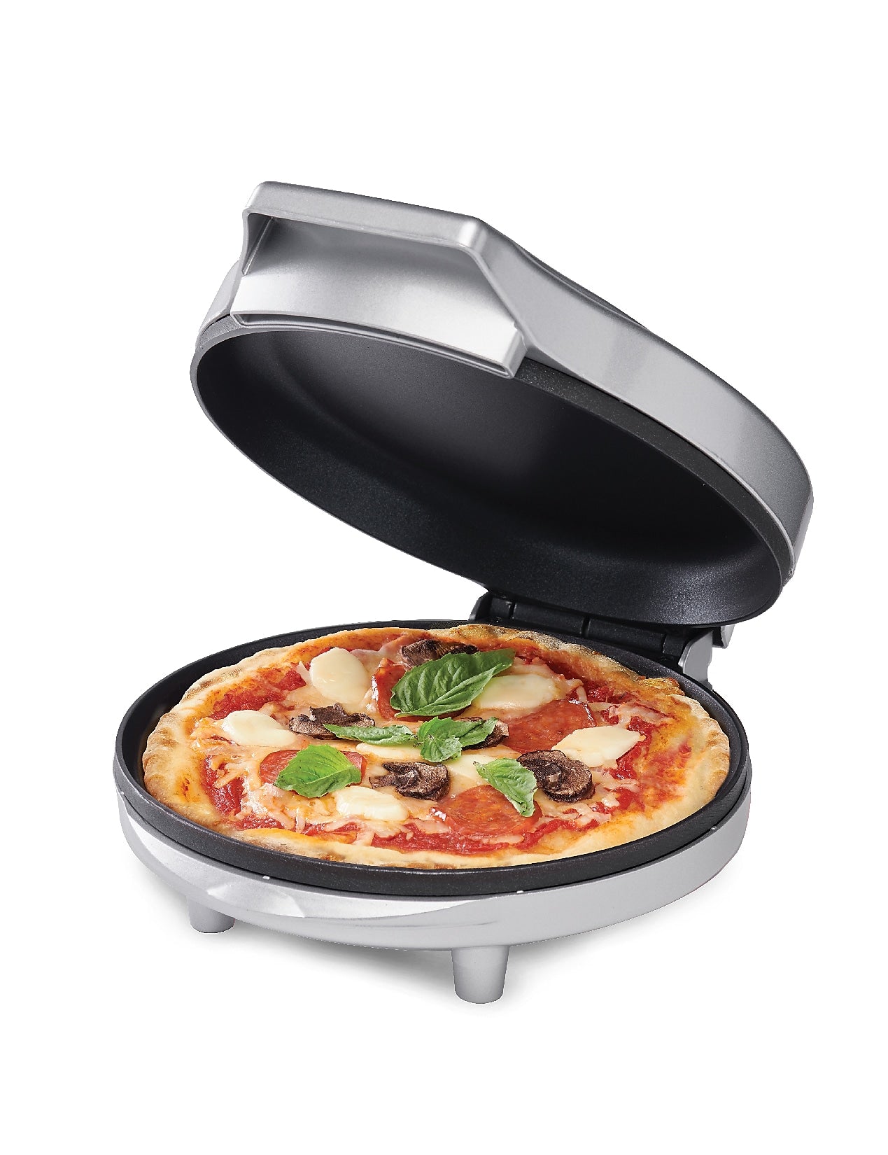 Betty Crocker 8-Inch Travel Size Pizza Maker Plus, Silver (BC-4959CS)