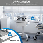 Mount-It! MedHub Mobile Medical Cart Workstation with Drawers and Locking Caster Wheels, White/Grey (MI-16004)