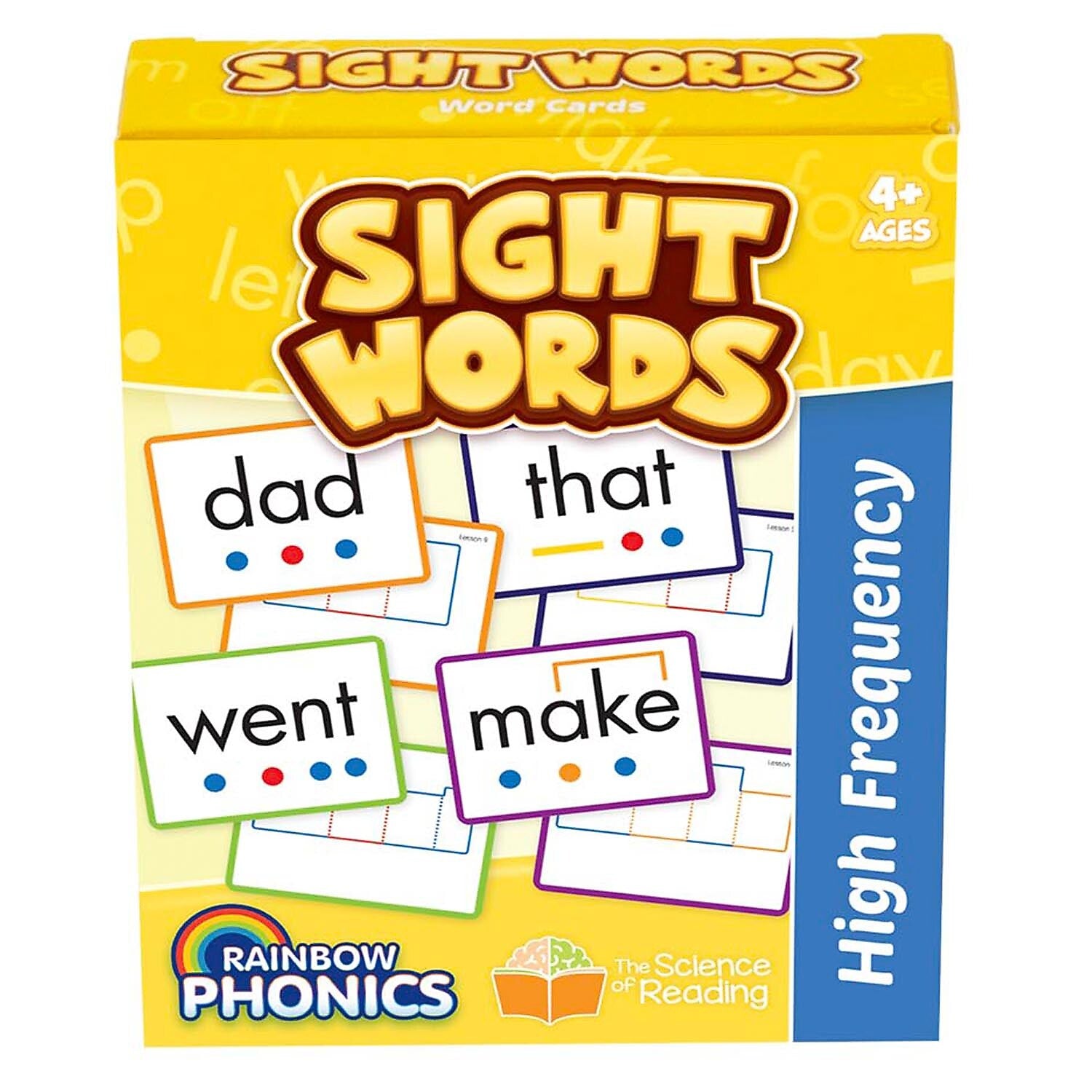 Junior Learning Rainbow Phonics Sight Word Cards, High Freguency, 52/Set (JRLRP108)