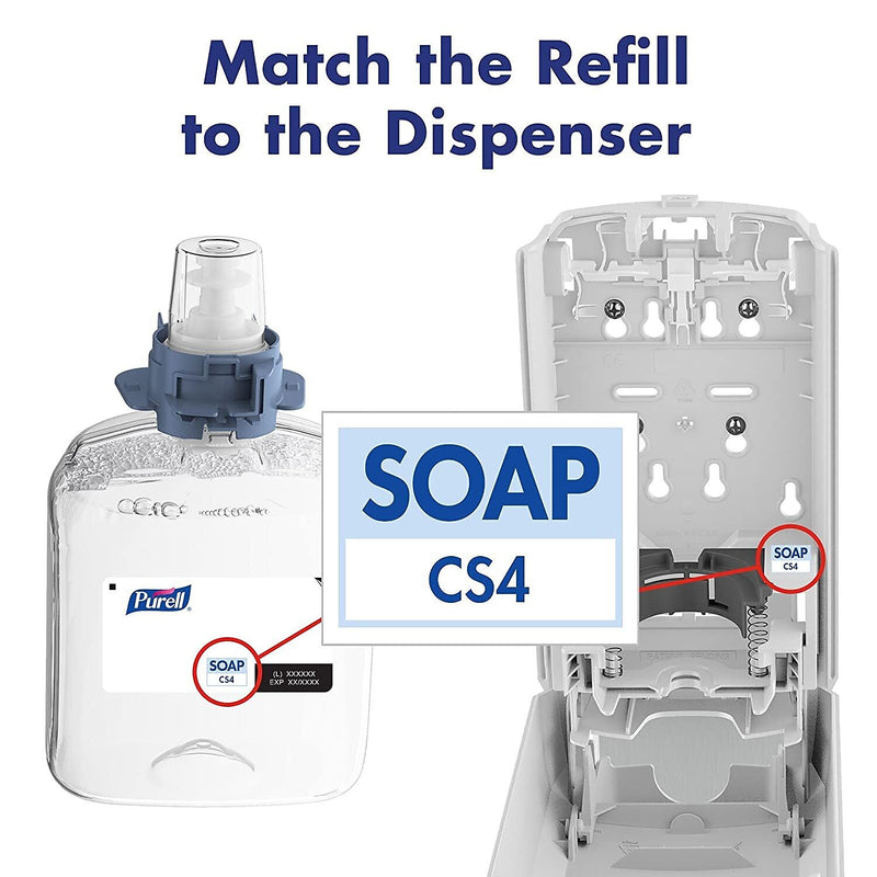 PURELL HEALTHY SOAP Antibacterial Foaming Hand Soap Refill for CS4 Dispenser, Floral Scent, 1250 ml., 4/Carton (5178-04)
