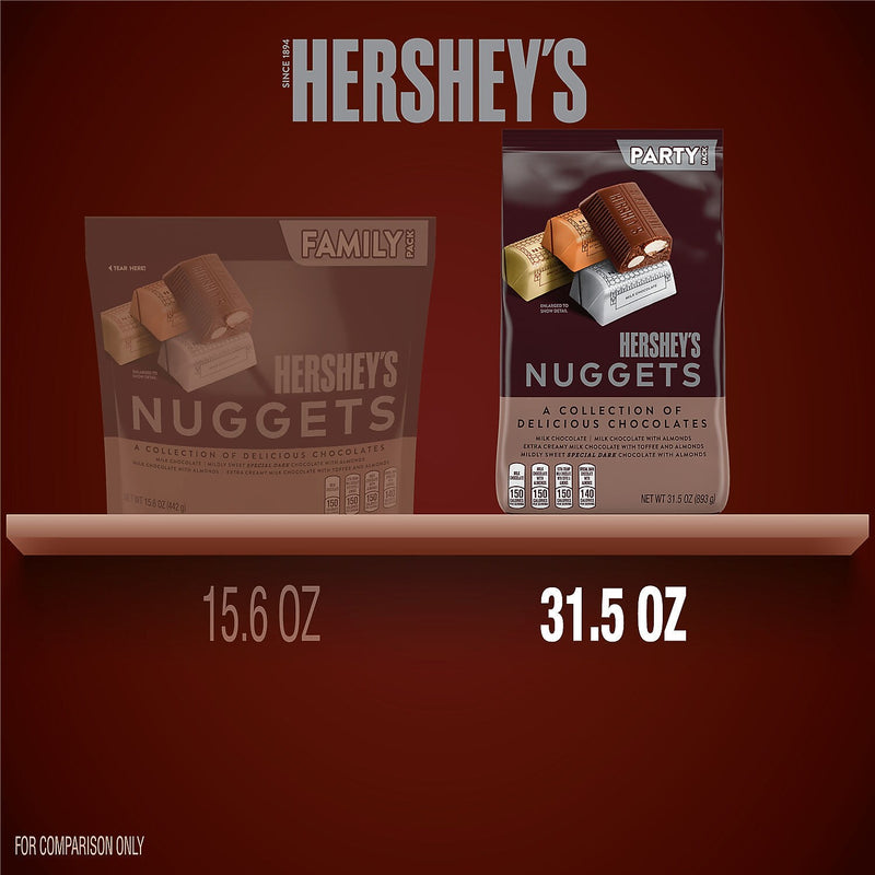 Hershey's Nuggets Assorted Chocolate Candy Bar Party Pack, 31.5 oz (HEC01878)
