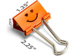 Officemate Smiling Face Medium Binder Clips, Assorted Colors, 36 Clips/Pack (31095)