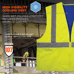 Chill-Its 6668 Hi-Vis Safety Cooling Vest, ANSI Class R2, Lime, XL (12715)