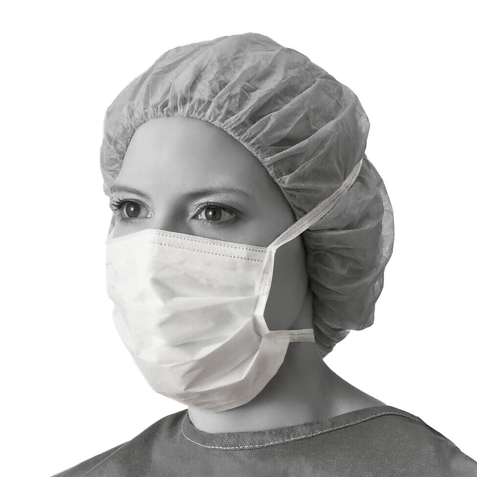 Medline Sensitive Skin Disposable ASTM Level 1 Surgical Face Masks, White, 300/Carton (NON27386)