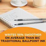 BIC Round Stic Grip Xtra Comfort Ballpoint Pens, Fine Point, 0.8mm, Black Ink, Dozen (13902)