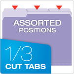 Oxford Recycled File Folder, 1/3-Cut Tab, Letter Size, Lavender, 100/Box (1521/3LAV)