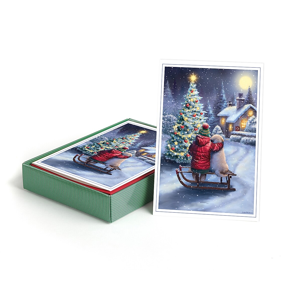 Masterpiece Studios Holiday Collection Best Friends Christmas Cards with Red Envelopes, 7.8" x 5.6", 16/Pack (881200)