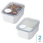 iDESIGN Polypropylene Containers, White/Clear, 2/Pack (28208M2)