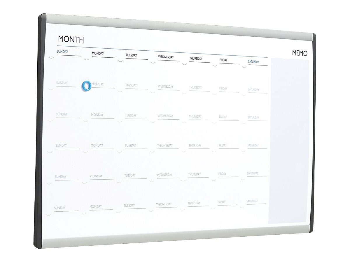 Quartet Arc Magnetic Painted Steel Calendar Whiteboard, Aluminum Frame, 2.5' x 1.5' (ARCCP3018)