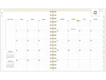 2024-2025 Blue Sky Day Designer Rugby Stripe 8" x 10" Academic Daily Planner, Plastic Cover, White/Black (137885-A25)