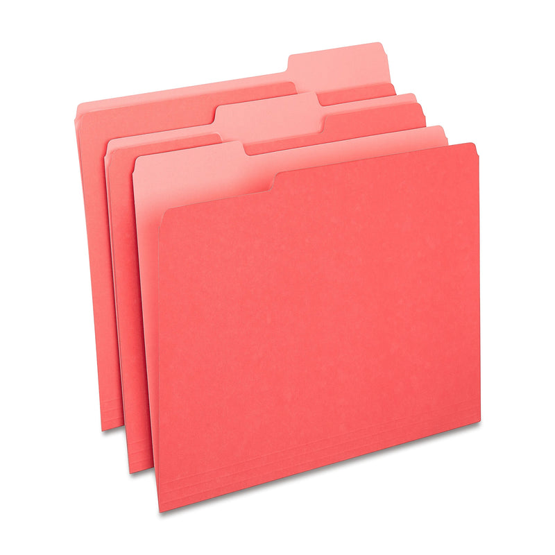 Staples File Folders, 1/3-Cut Tab, Letter Size, Red, 24/Pack (ST13846-CC)