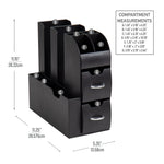 Mind Reader 11-Compartment Coffee Cup and Condiment Organizer, Black, 2/Pack (2CAD01-BLK)