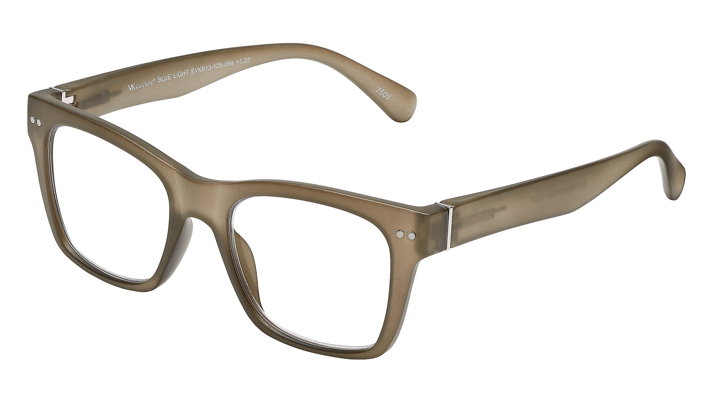 SAV VK Couture Blue Light +1.25 Reading Glasses, Smoke (EVKB13)