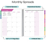 2026 Global Printed Products Teal Gold Marble 8.5" x 11" Weekly & Monthly Planner, Paperboard Cover (NRY26-LAMF-54)