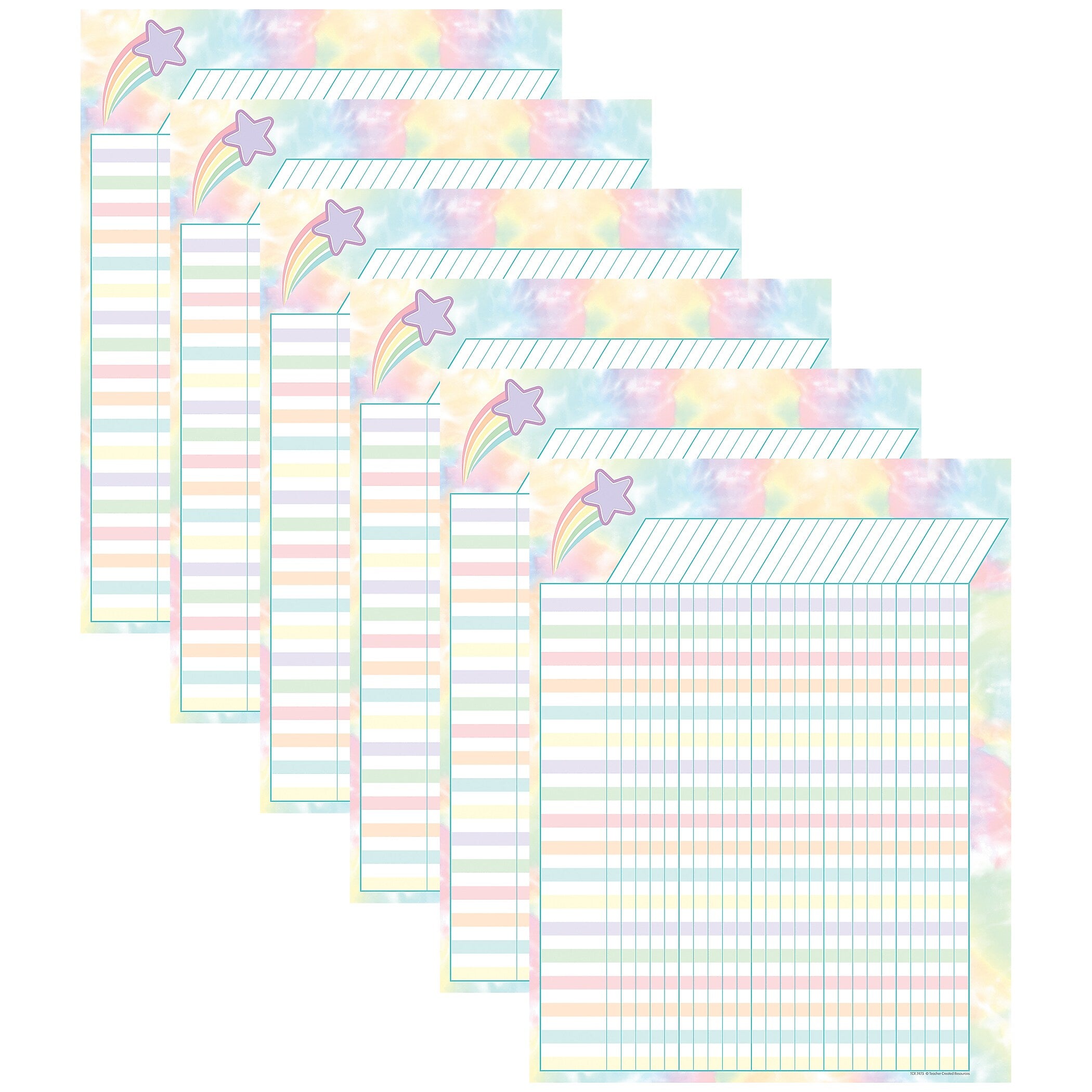 Teacher Created Resources Pastel Pop Incentive Chart, 6/Bundle (TCR7475-6)
