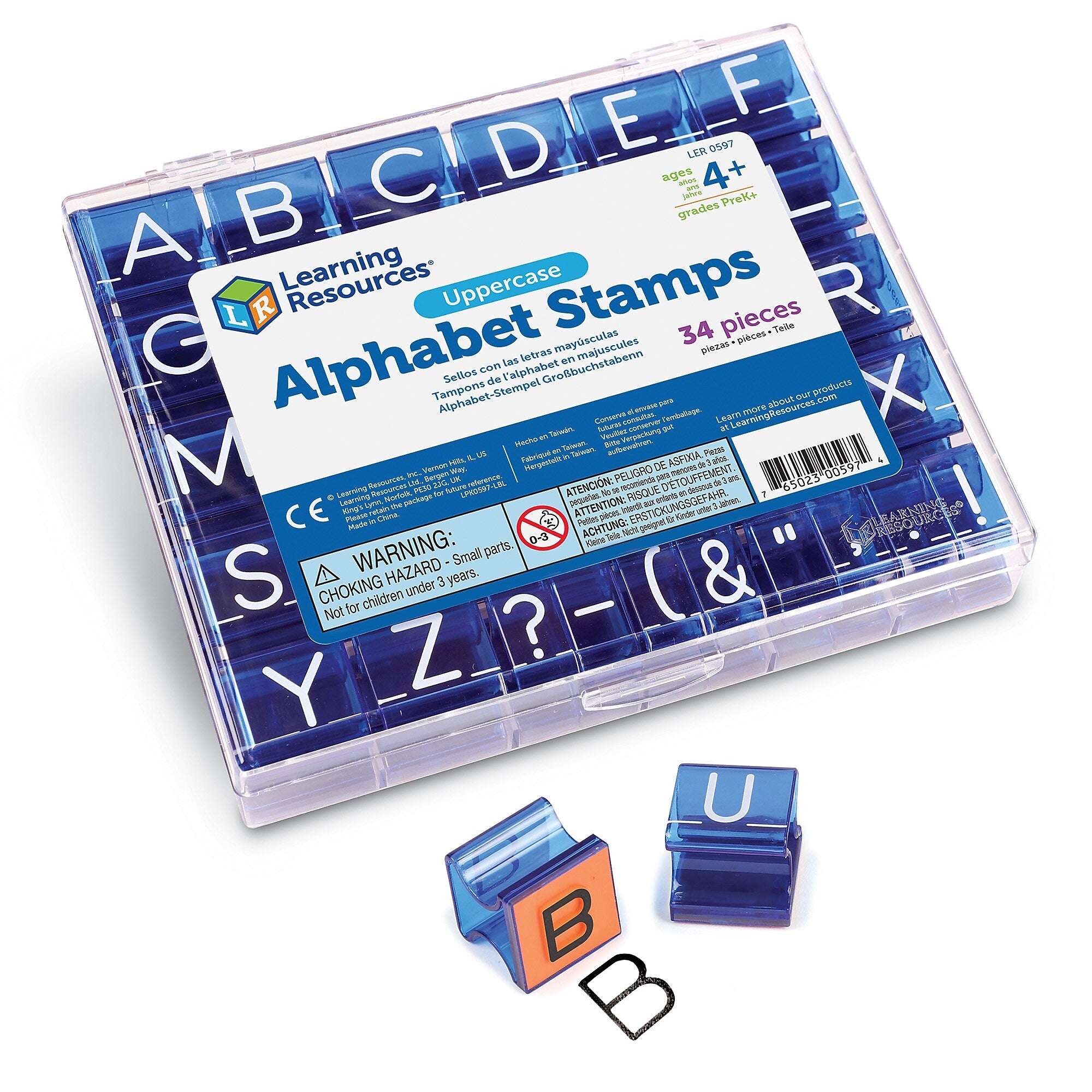 Learning Resources Stamp Set, 1", Blue, 34 Stamps/Set (LER0597)