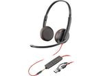 Poly Blackwire 3225 Stereo Headset, USB-C/USB-A/3.5mm, UC Certified, Bulk (8X229A6)