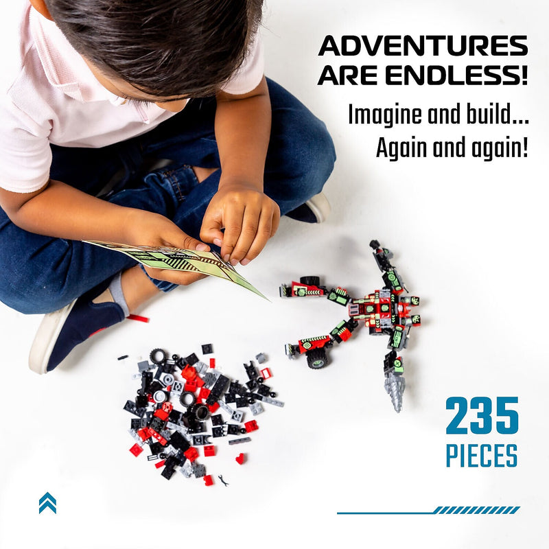 JITTERYGIT Robotryx Red Grindburst Robot Building Toy, 235 Pieces/Pack (ROBOTRYX-RED)