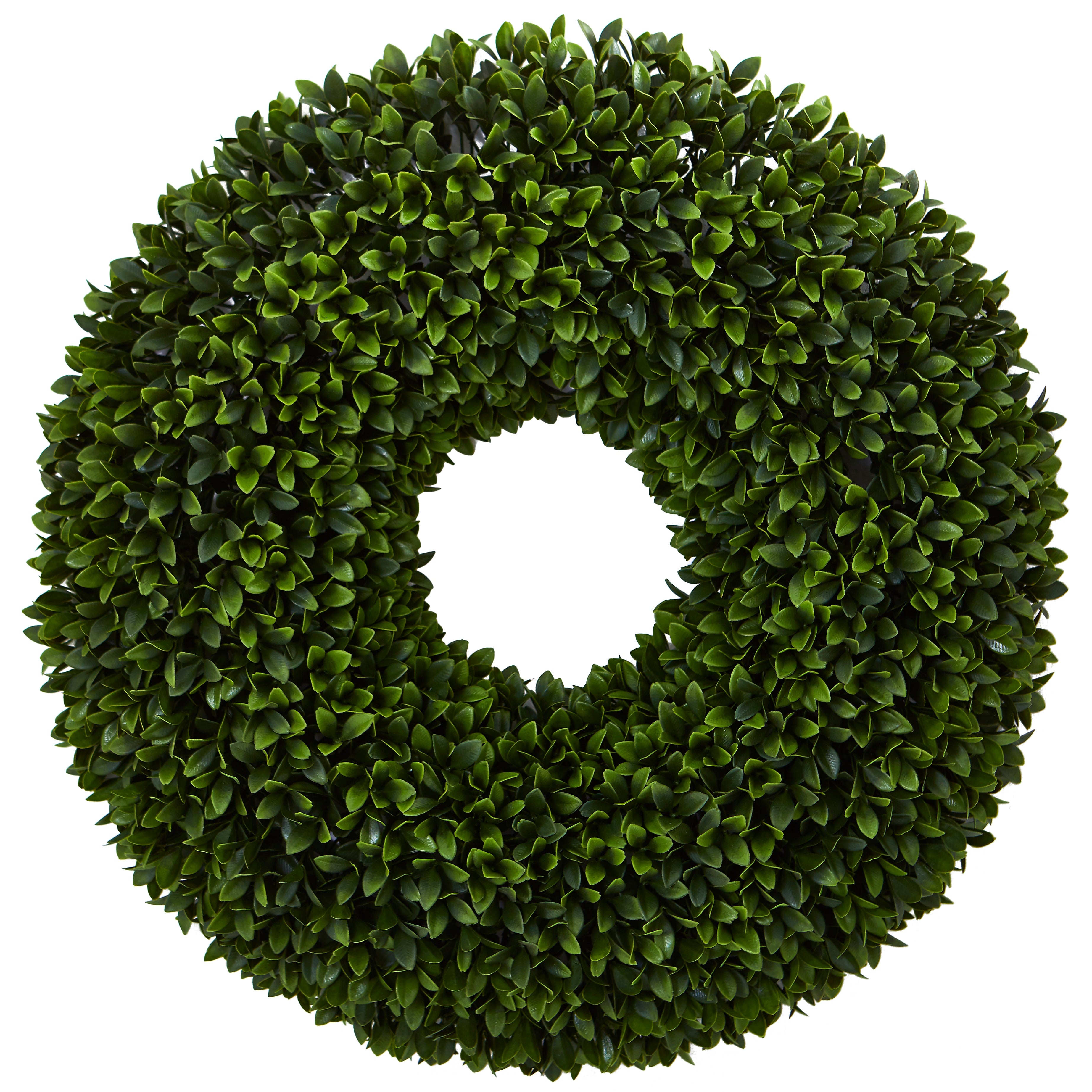 Nearly Natural 24-in Boxwood Artificial Wreath (4350)